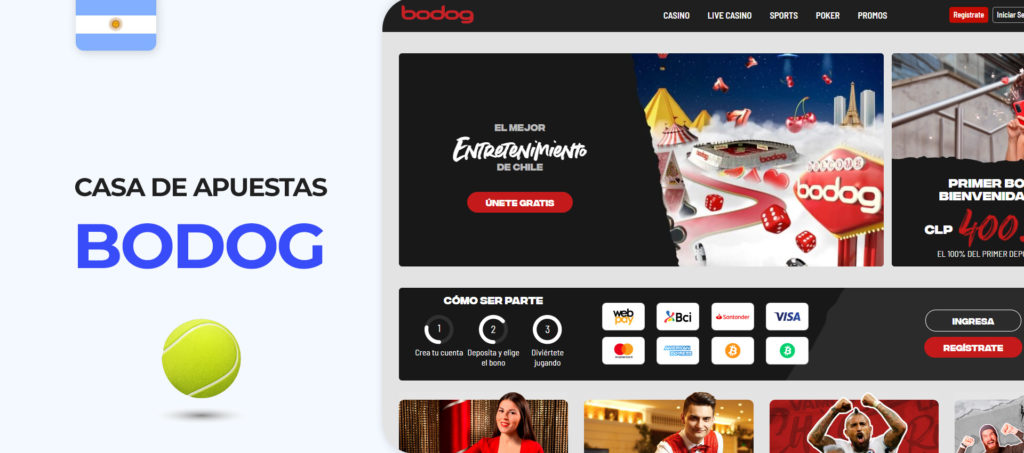 Interface of Bodog bookmaker website in Argentina