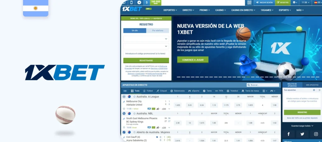 Web oficial de la casa de apuestas 1xBet en Argentina