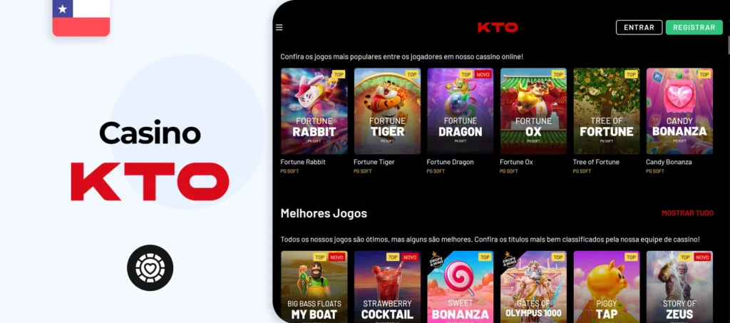 Casino y otros juegos de cartas en la aplicación KTO para Android