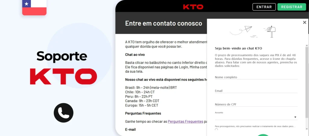 Atención al cliente en la aplicación KTO para Android