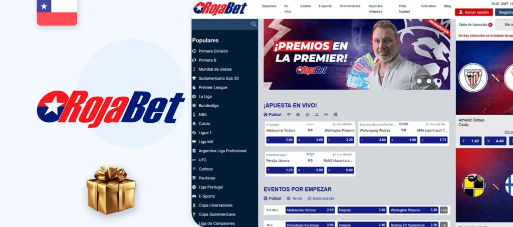 Interfaz de la casa de apuestas RojaBet en Chile