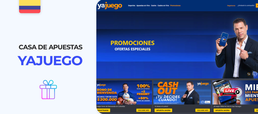 Captura de pantalla de la página oficial de la casa de apuestas YaJuego