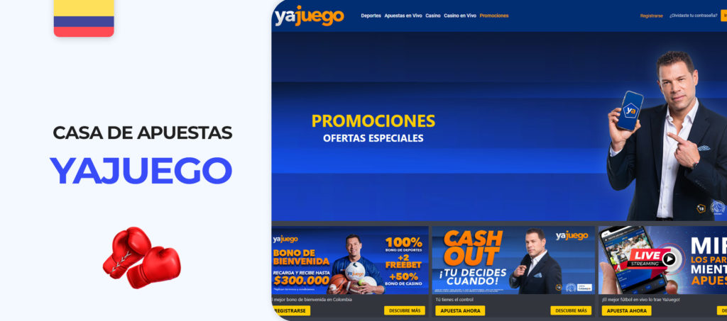 Captura de pantalla de la página oficial de la casa de apuestas Yajuego