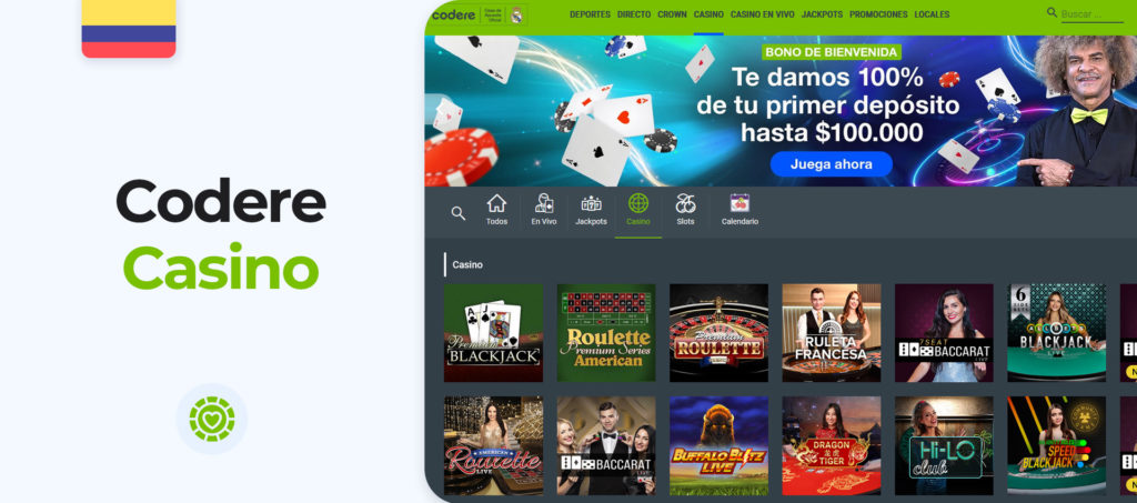 Casino y otros juegos de cartas en la aplicación Codere para Android