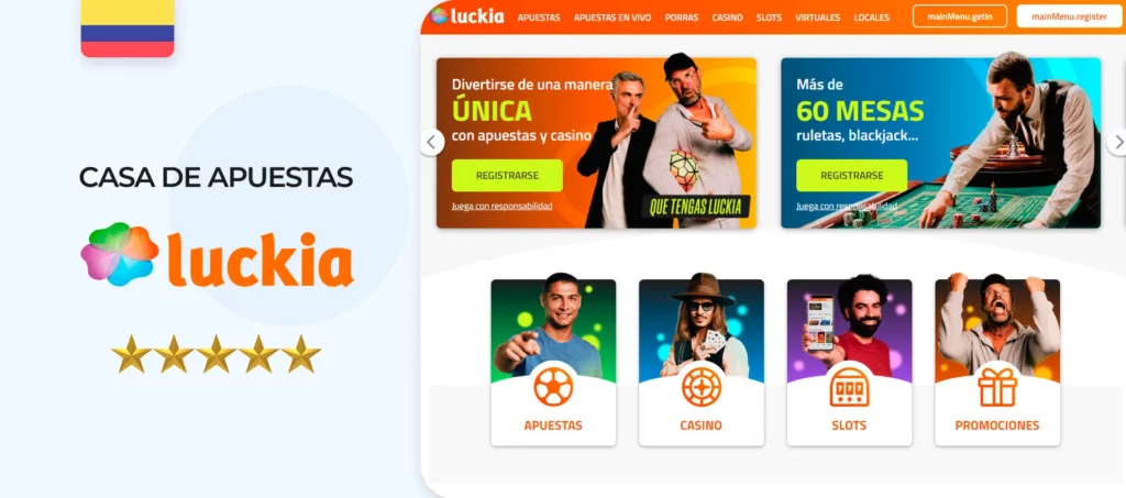 La web de Luckia, una de las mejores casas de apuestas del mercado colombiano