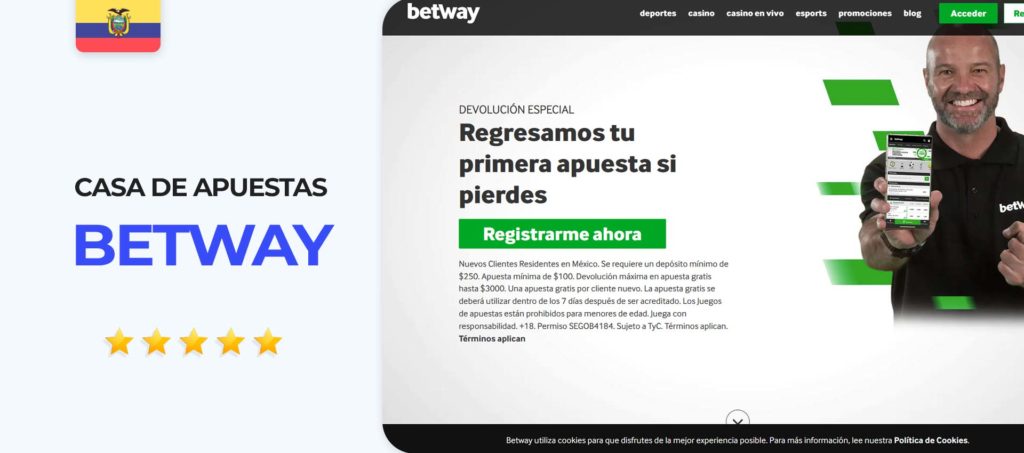 Sitio oficial de la casa de apuestas Betway en Ecuador