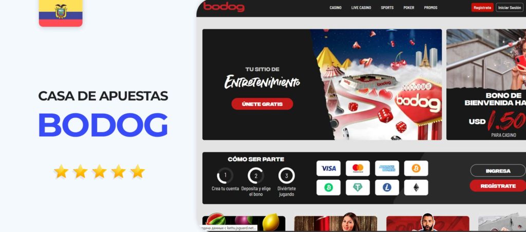 Sitio oficial de la casa de apuestas Bodog en Ecuador
