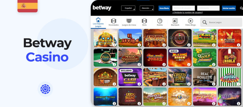 Casino y otros juegos de cartas en la aplicación Betway para Android