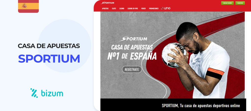 Interfaz del sitio de apuestas Sportium en España