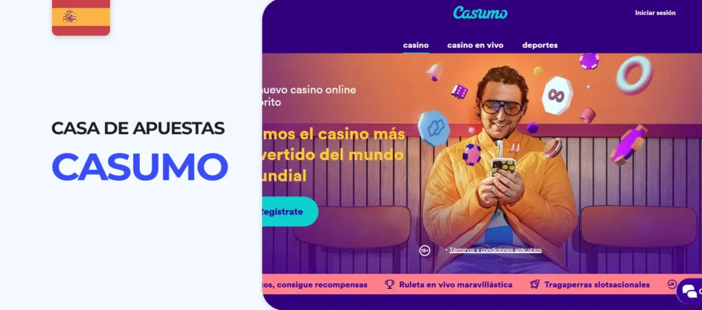 Interfaz web de la nueva casa de apuestas Casumo en España