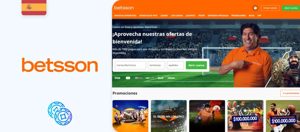 Web oficial de la casa de apuestas Betsson en España