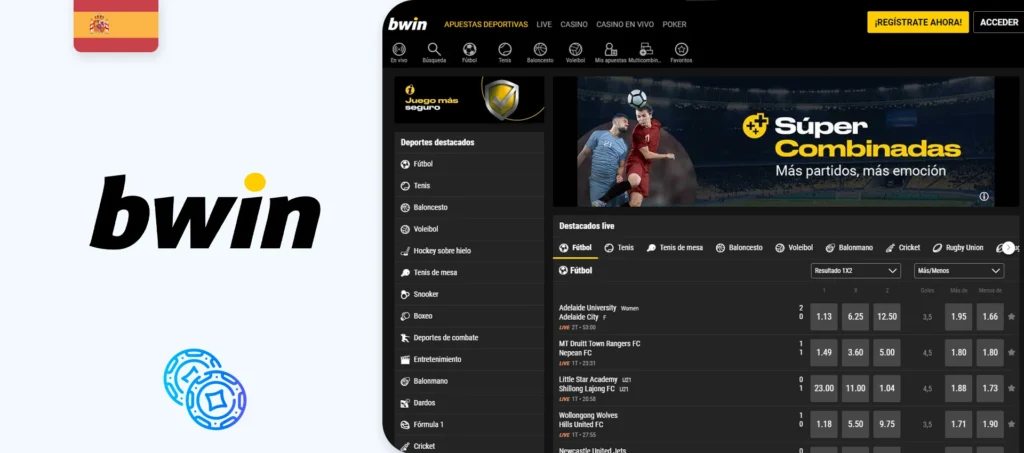 Web oficial de la casa de apuestas Bwin en España
