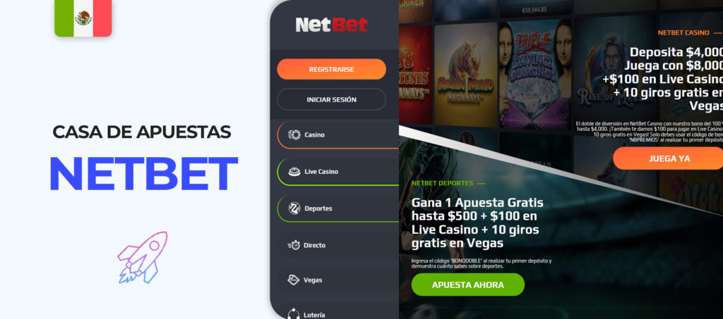Interfaz del sitio web de la casa de apuestas Netbet en Mexico
