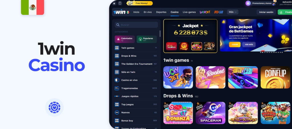 Casino y otros juegos de cartas en la aplicación 1Win para Android