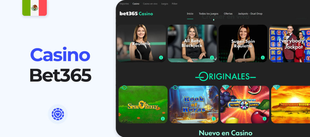 Casino y otros juegos de cartas en la aplicación Bet365 para Android