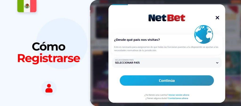 Instrucciones para registrarse en la plataforma NetBet