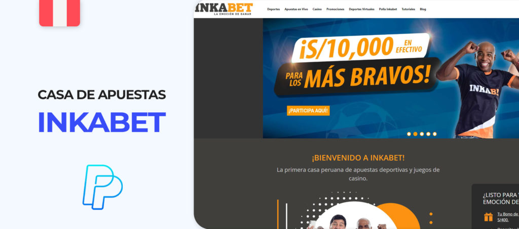 Página web oficial de la casa de apuestas Inkabet en Perú