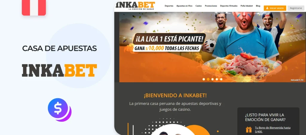Interfaz de la página web de la casa de apuestas Inkabet en Perú