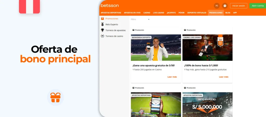 Todas las promociones y bonificaciones ofrecidas por Betsson