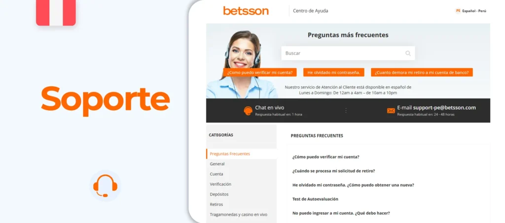 ¿Cómo funciona el servicio de atención al cliente en la plataforma Betsson?