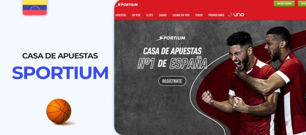 Captura de pantalla de la web oficial de Sportium